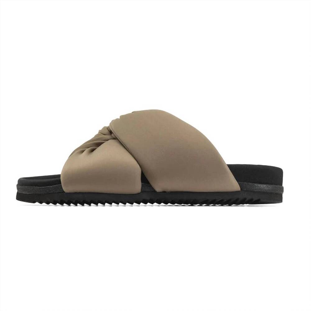 NEW ROAM women's twisted scrunch sandals in beige